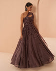 Iris Wine Gown - indian gown