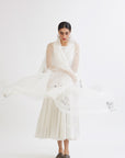 Ivory Aradhana Anarkali With Organza Dupatta - anarkali dress