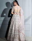 Ivory Blush Pink Floral Lehenga Set - floral lehenga
