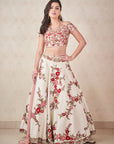 Ivory Floral Lehenga - floral lehenga set