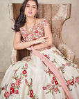 Ivory Floral Lehenga - floral lehenga set