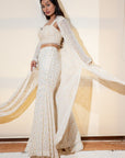 Ivory Gharara and Jacket Set - indian dress with jacket