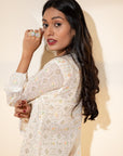 Ivory Gharara and Jacket Set - indian dress with jacket