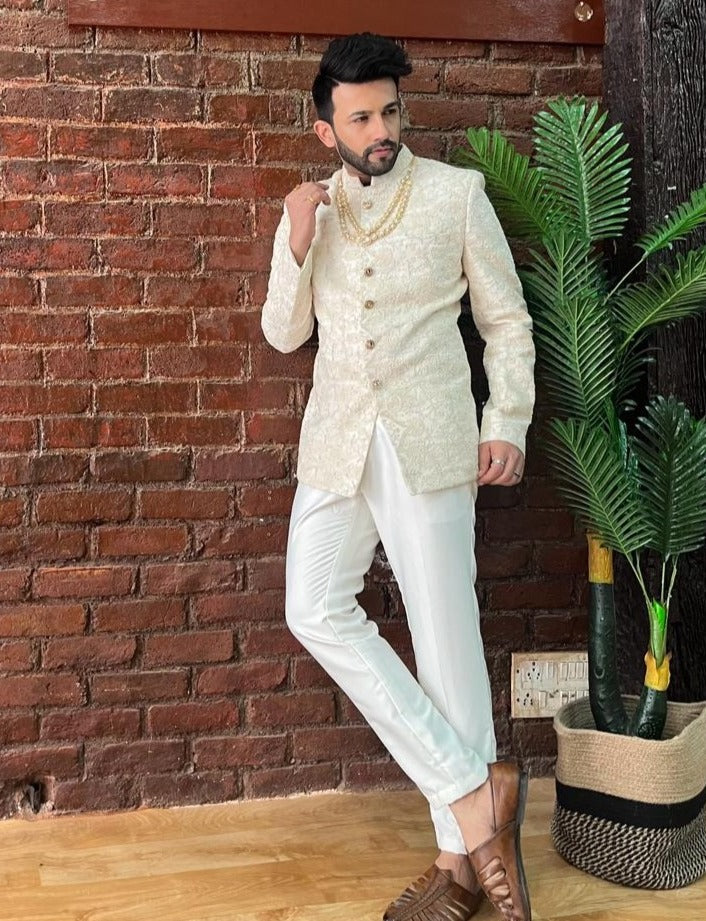 Ivory Jodhpur Set - ivory sherwani