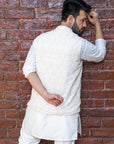 Ivory Kurta Vest And Pant Set - kurta for men