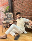 Ivory Kurta Vest And Pant Set - kurta for men