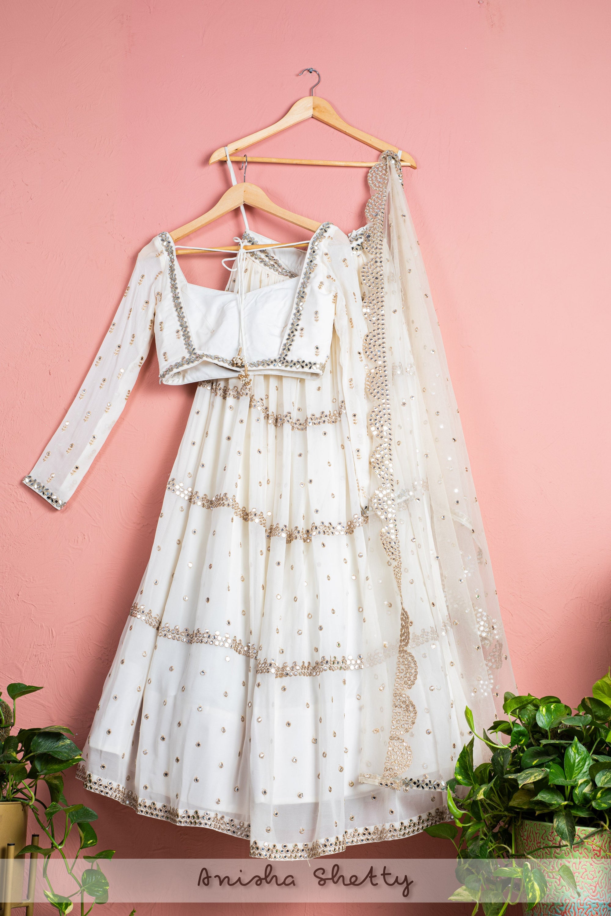 Ivory Mirror Lehenga Set - ivory lehenga