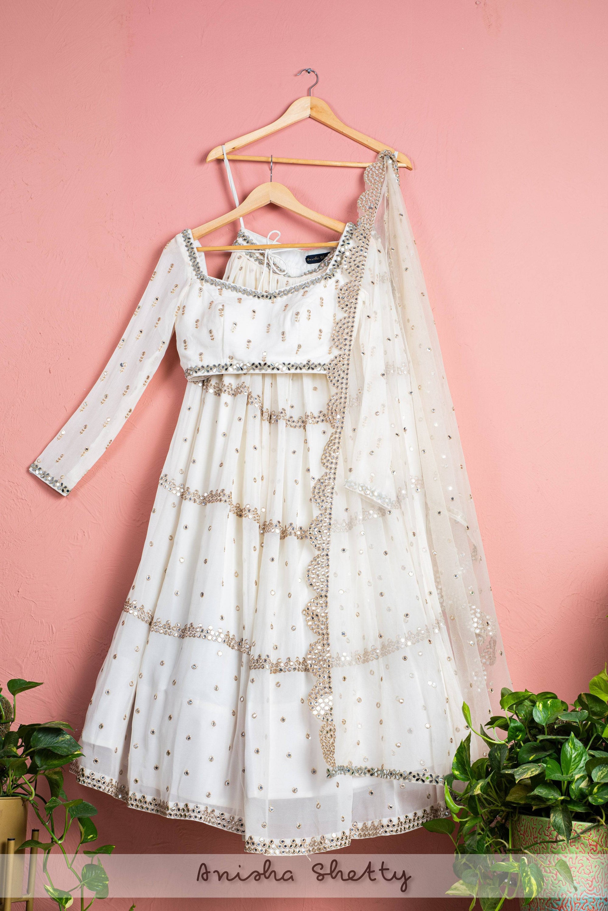 Ivory Mirror Lehenga Set - ivory lehenga