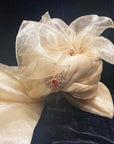 Ivory Plain Organza Turban - turban