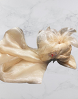 Ivory Plain Organza Turban - turban
