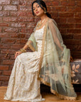 Ivory Sharara And Slip Kurta Set - indian attire for ladies