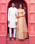 Ivory Sherwani with White Pants - sherwani USA