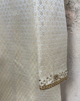 Ivory Silk Brocade Sherwani - sherwani