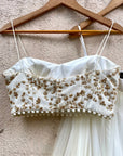 Ivory Tier Lehenga and Bustier Set