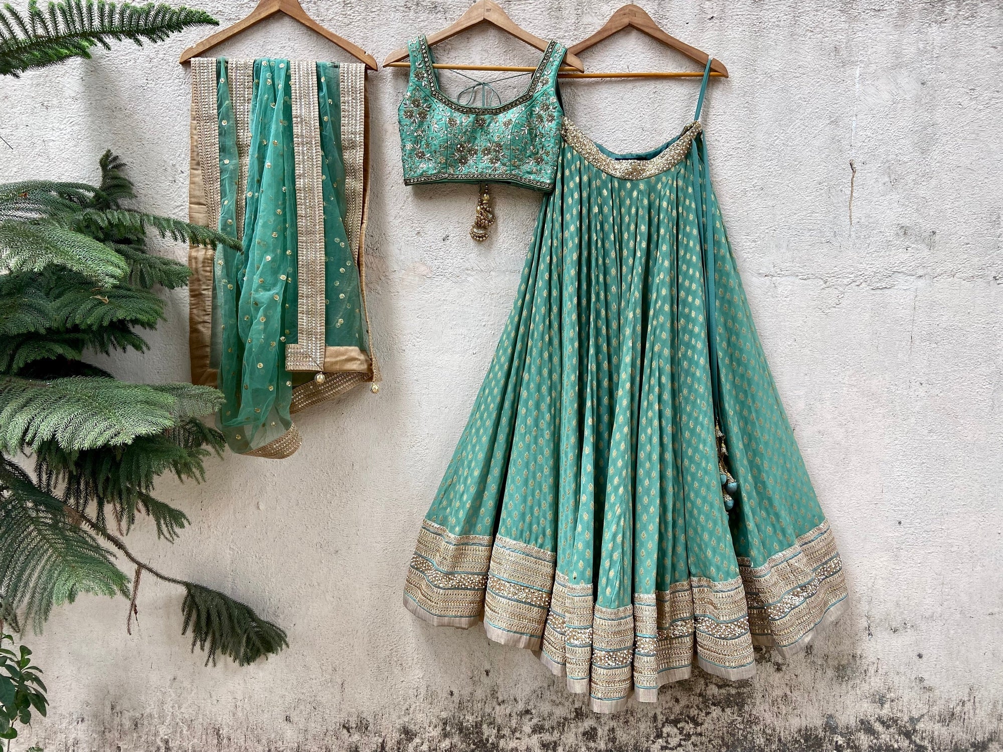 Jade Green  Lehenga Set - green lehenga