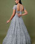 Kahkashan Grey Lehenga - indian designer lehenga