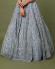 Kahkashan Grey Lehenga - indian designer lehenga