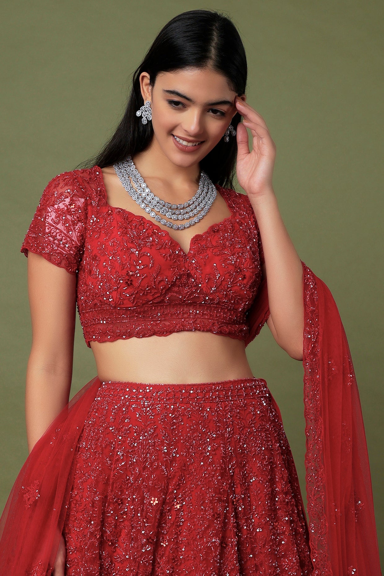 Kahkashan Red Lehenga - red lehenga