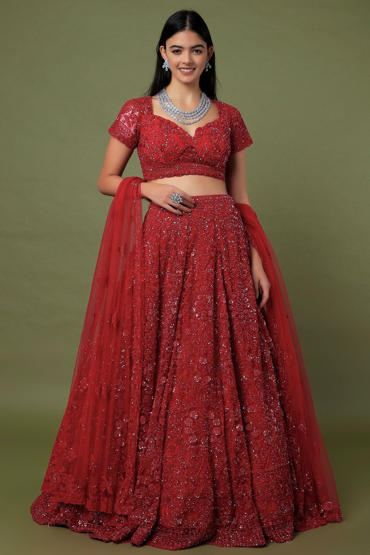 Kahkashan Red Lehenga - red lehenga