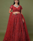 Kahkashan Red Lehenga - red lehenga