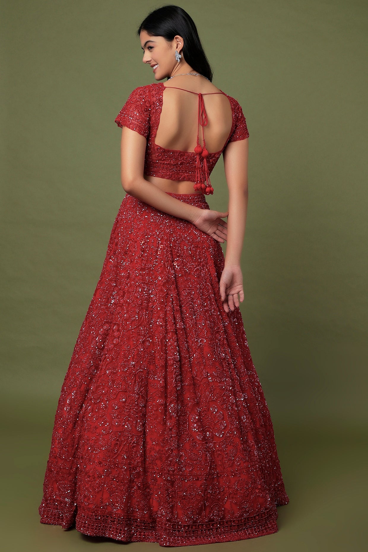 Kahkashan Red Lehenga - red lehenga
