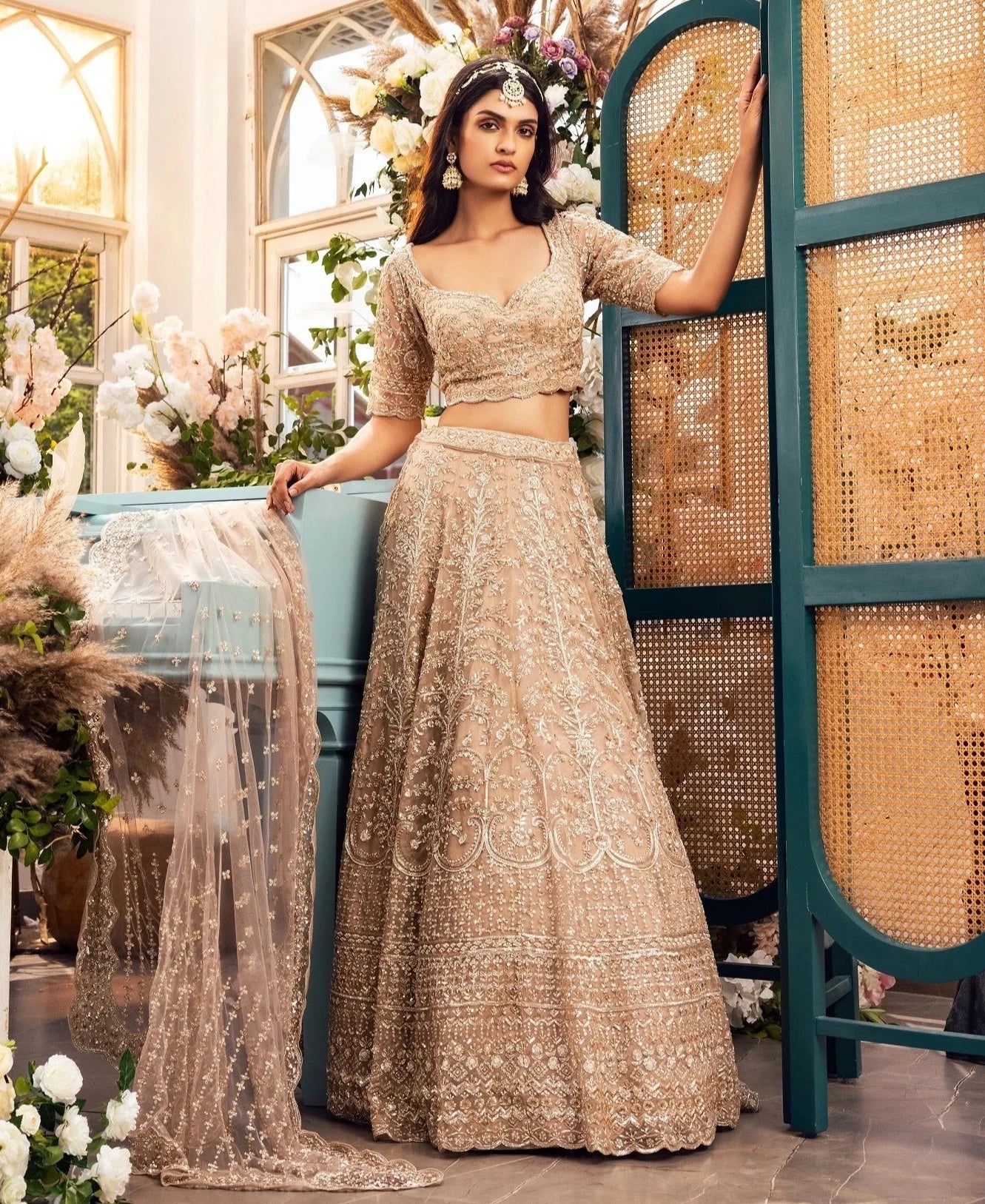 Margerette Gold Lehenga - golden lehenga New Zealand