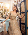 Margerette Gold Lehenga - golden lehenga New Zealand