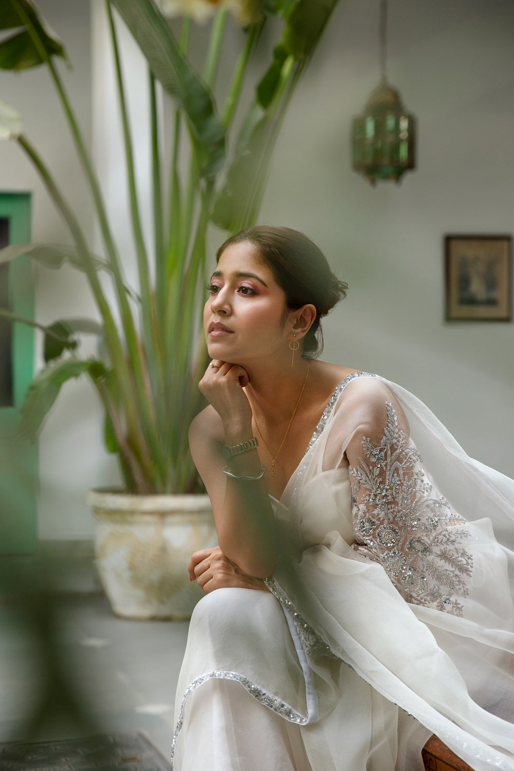 La Rose Ivory Saree - saree