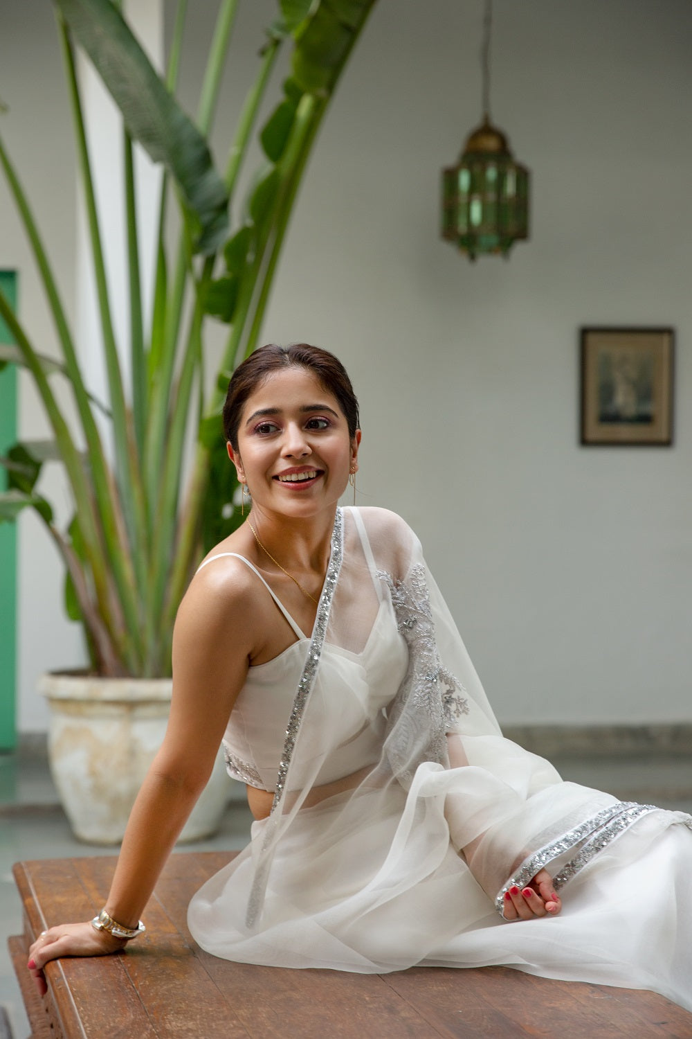 La Rose Ivory Saree - saree