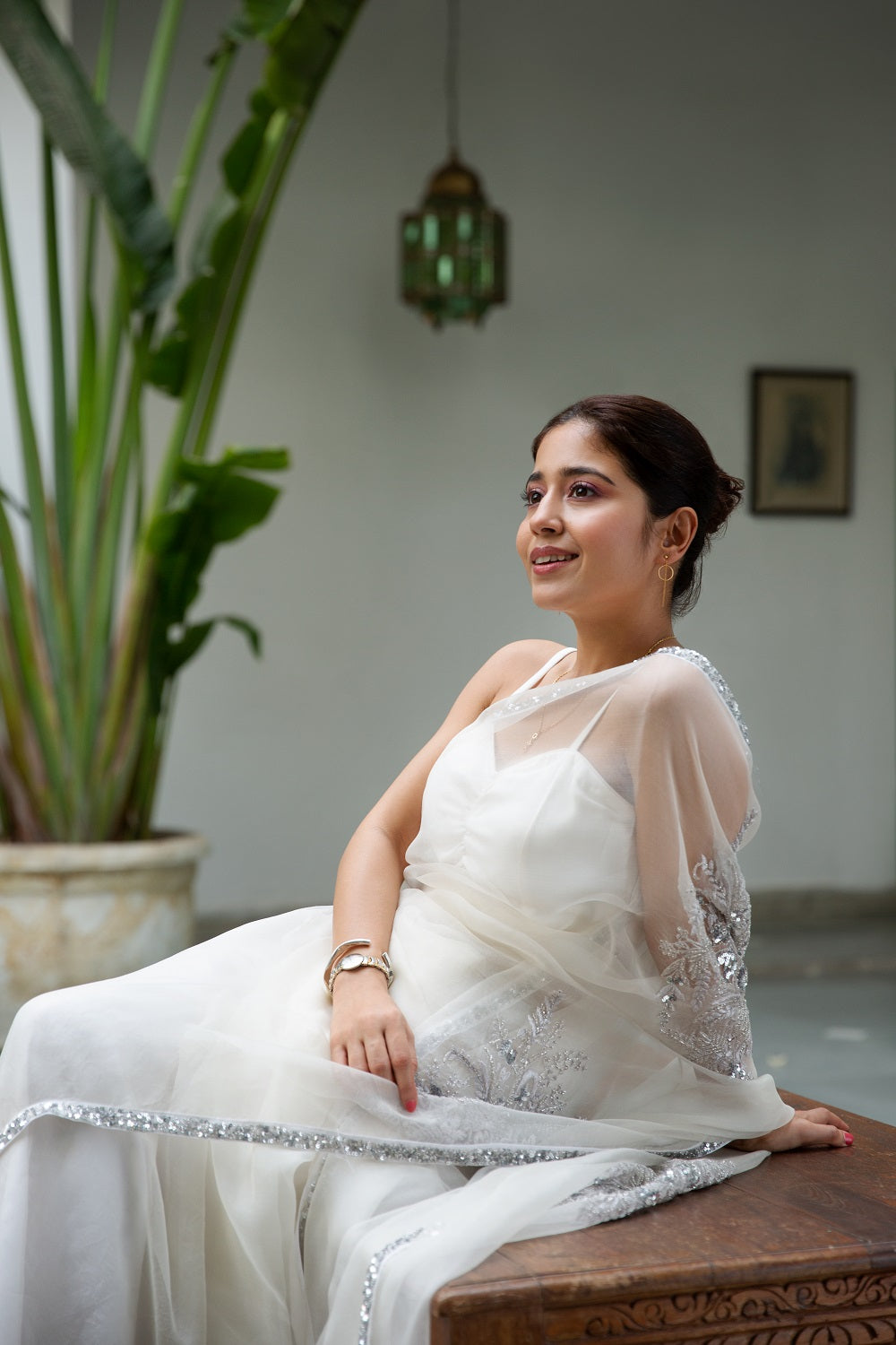 La Rose Ivory Saree - saree