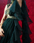 Lara Ruffled Saree - ruffle saree