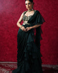 Lara Ruffled Saree - ruffle saree
