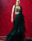 Lara Ruffled Saree - ruffle saree
