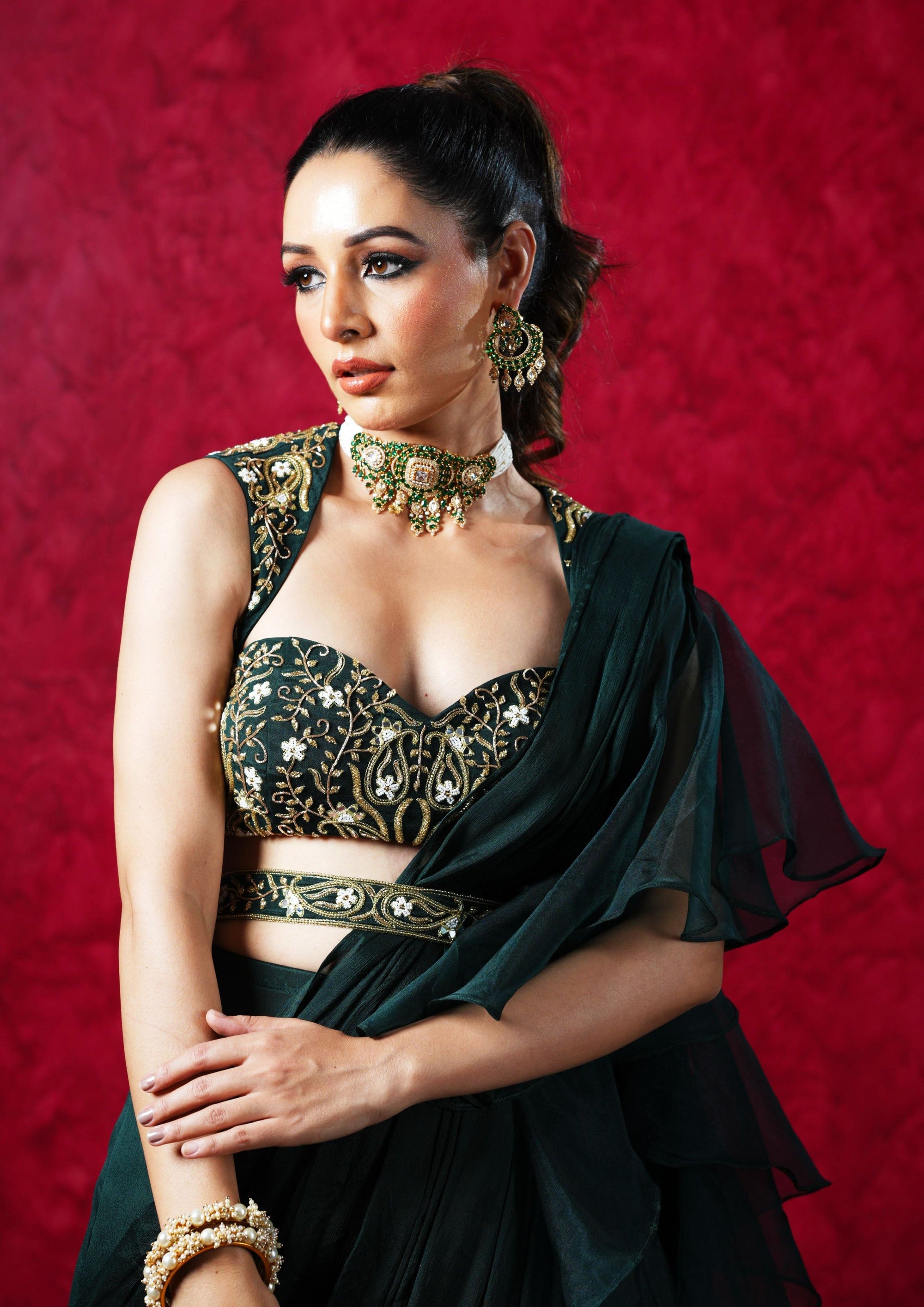 Lara Ruffled Saree - ruffle saree