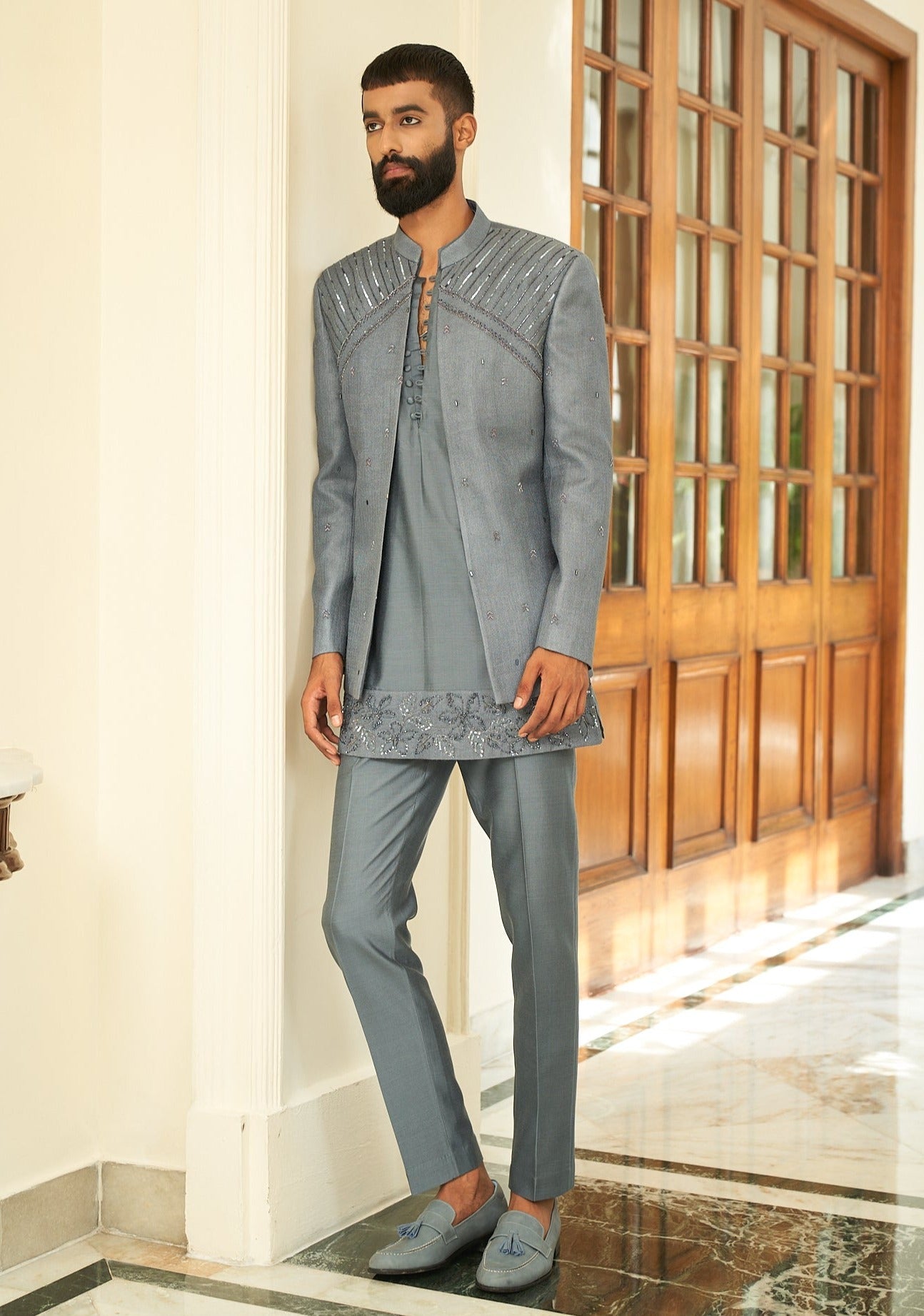 Lava Smoke Jacket Set - indian outfit for men