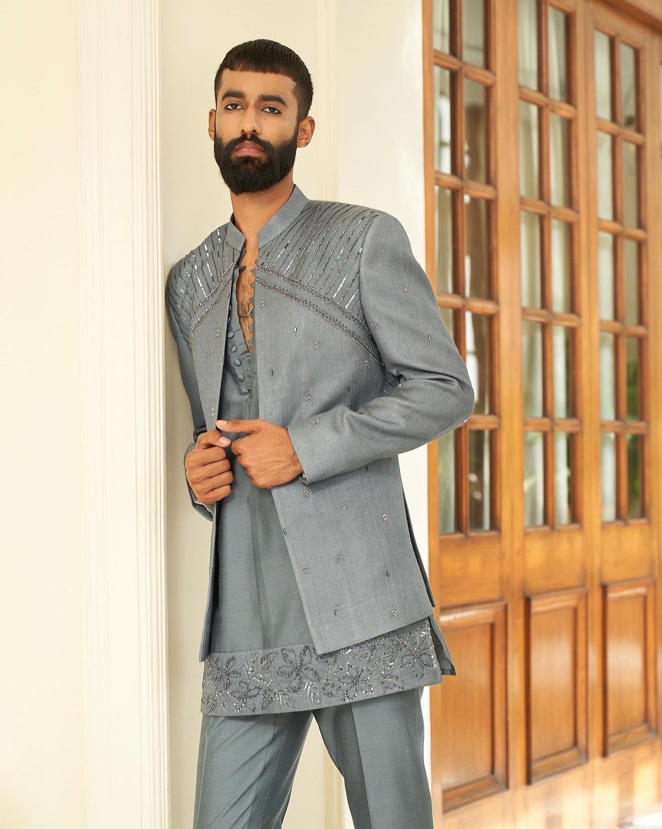 Lava Smoke Jacket Set - indian outfit for men