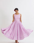 Lavender Anarkali With Kesar Dupatta - anarkali dress