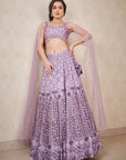 Lavender Crystals Lehenga Set - lehenga set