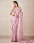 Lavender Organza Saree - organza saree