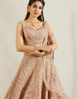 Lavender Pearl Scalloped Lehenga - lavender lehenga