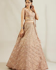 Lavender Pearl Scalloped Lehenga - lavender lehenga