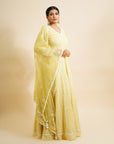 Lemon Yellow Anarkali With Dupatta - yellow anarkali