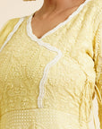 Lemon Yellow Anarkali With Dupatta - yellow anarkali