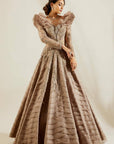 Lenox Grey Ruffle Gown - gown