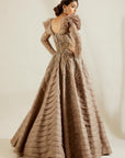 Lenox Grey Ruffle Gown - gown