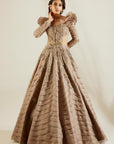 Lenox Grey Ruffle Gown - gown