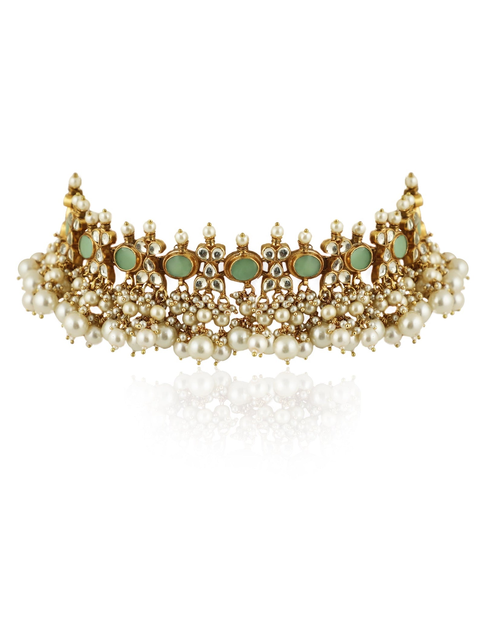 Light Green Choker Set - indian jewelry set