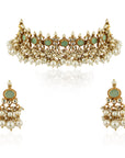 Light Green Choker Set - indian jewelry set