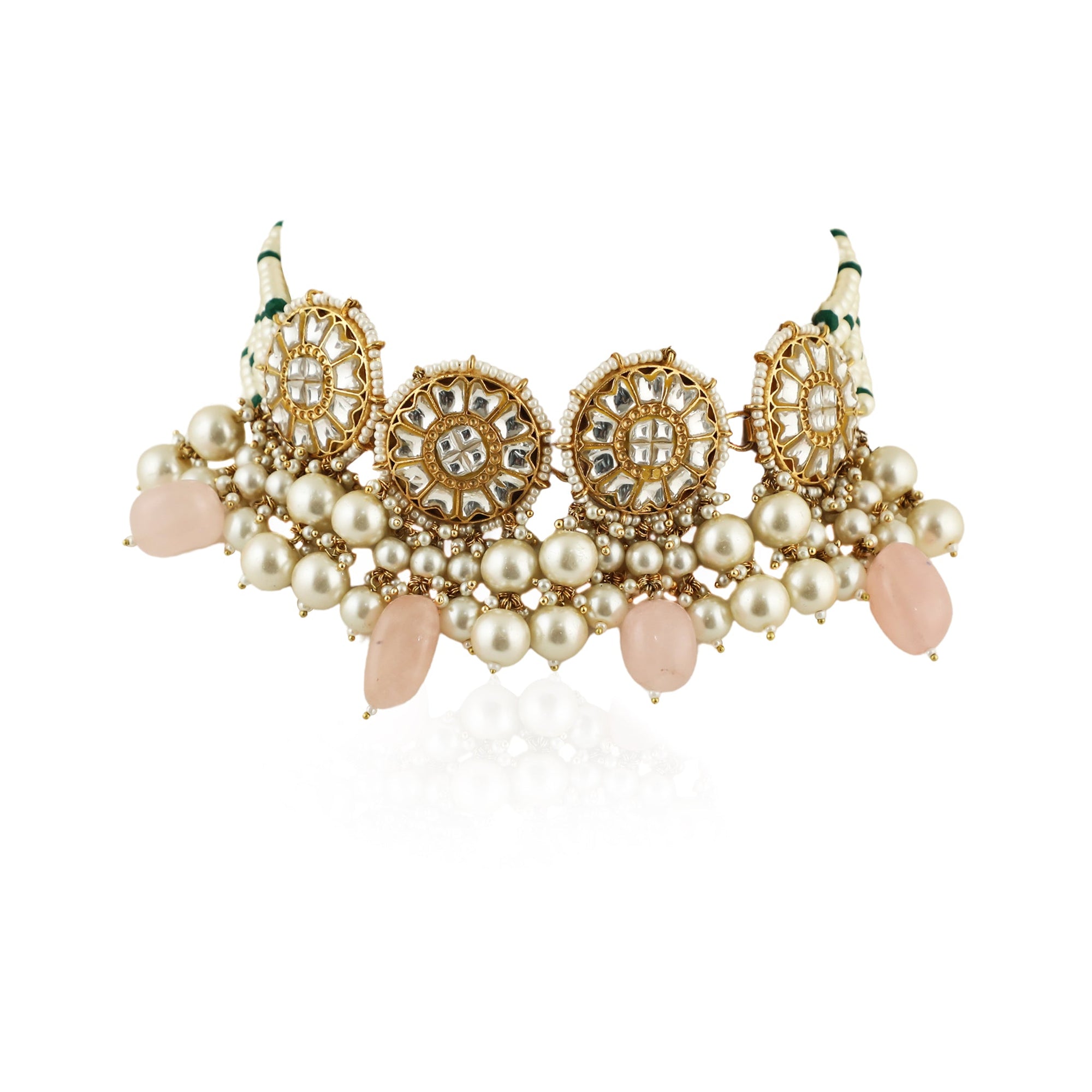 Light Pink Necklace Set - indian jewelry set