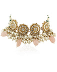 Light Pink Necklace Set - indian jewelry set